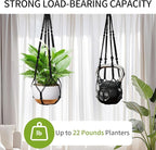 Macrame Plant Hanger - Fits 4 to 13 inches Pots for Indoor Outdoor, 35 Inch, Set of 2, Black (POTS NOT Included)