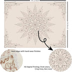 Damanse Floral Tapestry Wall Hanging Cute,Boho Wall Tapestry for Bedroom Aesthetic,Mandala Living Room Decor for Teen Girls (Flaxen, 34.80" x 47.20")