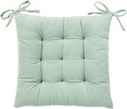HLOVME Corduroy Chair Cushion with Ties Ultra Soft Warm Floor Cushion for Kids Reading Nook Comfortable Square Seat Cushion for Adult 15.7”x15.7”, Green