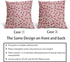 Hot Pink Floral Pillow Covers 24x24 Set of 2 Vintage Rustic Old Style Cute Small Flower Cream Print Decorative Outdoor Pillowcases Farmhouse Throw Cushion Case Decor for Couch Sofa Bed