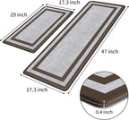 Mattitude Kitchen Mats Set of 2 Cushioned Anti-Fatigue Non-Skid Rug Sets Ergonomic Comfort Standing Mat for Kitchen, Floor, Office, Sink, Laundry,Chocolate