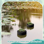2 Pcs Floating Pond Planter Woven Fabric Floating Planters for Ponds Hydroponics Ponds Water Features and Decorations(Round,14 Inches/ 11 Inches)