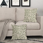 Olive Green Floral Pillow Covers 16x16 Set of 2 Vintage Rustic Old Style Cute Small Flower Green Cream Print Decorative Outdoor Pillowcases Farmhouse Throw Cushion Case Decor for Couch Sofa Bed