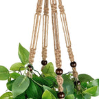 Mkono 2 Packs Fake Hanging Plant with Pot, Artificial Plants for Home Decor Indoor Macrame Plant Hanger with Faux Vine Hanging Planter Greenery for Bedroom Bathroom Office Decor, Brown (Pothos)