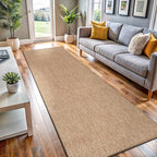 Washable Easy Jute Rug 2x7, Indoor Outdoor Runner Rugs, Natural Color Farmhouse Area Rugs for Living Room, Kitchen Rug High Traffic Area, Easy to Clean Solid Boho Woven Design Carpet (2 X 7 Natural)