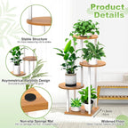 Plant Stand Indoor, 4 Tier Thickened Metal Corner Plant Shelf for Multiple Plants, Indoor Plants Tiered Flower Pot Stand for Patio Garden Balcony Living Room Bedroom (White)