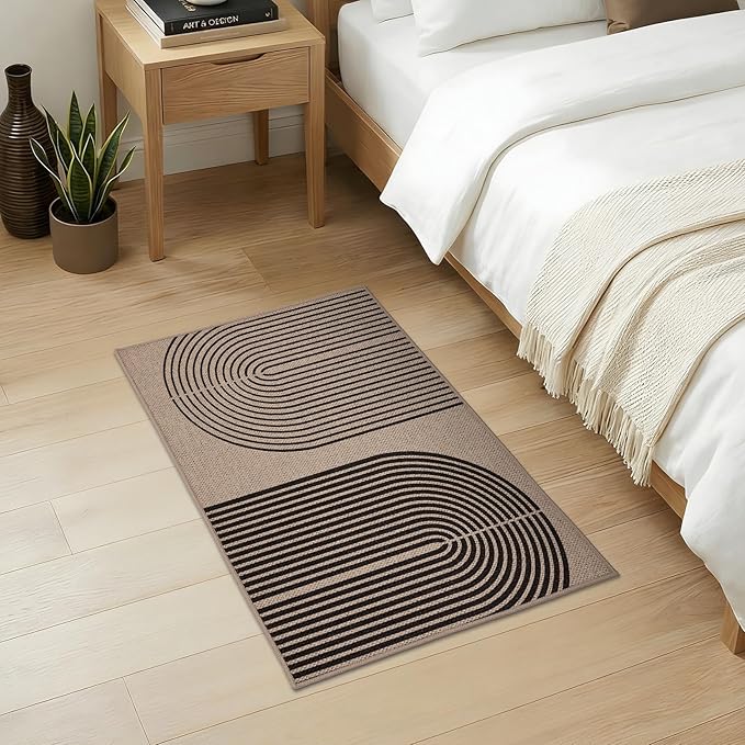GarveeHome Modern Rainbow Easy Jute Rug, 2x3 Easy Jute Entryway Rug - Non-Slip Indoor Outdoor Doormat, Washable & Non-Shedding for Front Door, Kitchen, Farmhouse Porch