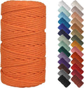 NOANTA Orange Macrame Cord 4mm x 109yards, Colored Macrame Rope, Cotton Cord Macrame Yarn, Colorful Cotton Craft Cord for Wall Hanging, Plant Hangers, Crafts, Knitting