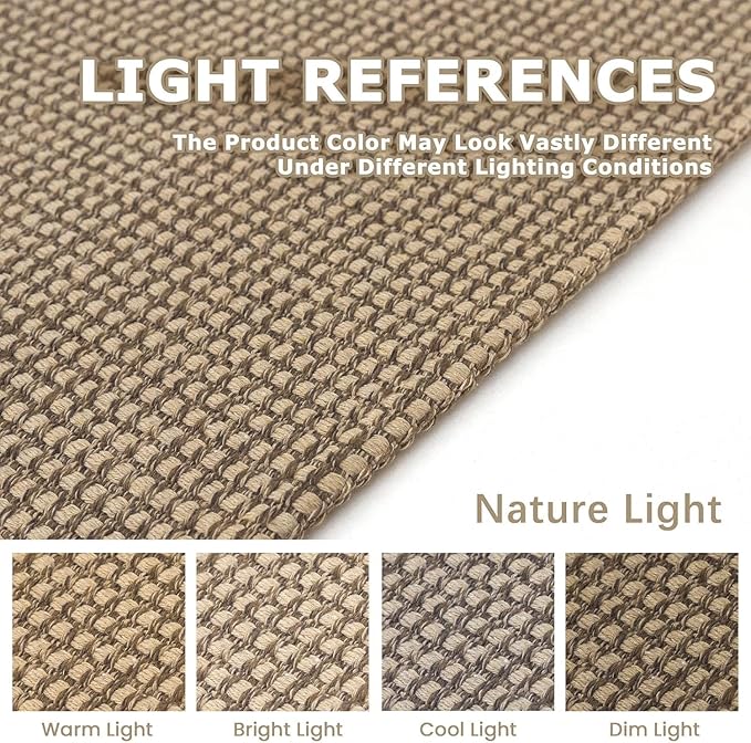 KOZYFLY Washable Area Rug 7.5x10 ft Rubber Backed Non Slip Rugs for Living Room Braided Cotton Bedroom Rug Woven Office Rugs Indoor Floor Carpets for Dining Bedroom Living Room, Tan/Orange/Brown