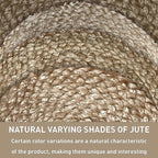 Chardin home Hand Woven Natural Jute Braided Rug – 8' Round | Rustic Boho Farmhouse Reversible Area Rug for Living Room, Dining Room, Nursery, Entryway, Study, or Patio | Solid Natural Fiber Rug