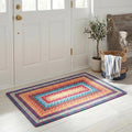 SAFAVIEH Washable Rug Outdoor Braided Collection - 2' x 3', Red & Orange, Handmade & Reversible, Non-Shedding & Easy to Clean, Ideal for Entryway, Patio, Kitchen, Mudroom, Front Door (BRD308Q)