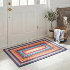SAFAVIEH Washable Rug Outdoor Braided Collection - 2' x 3', Red & Orange, Handmade & Reversible, Non-Shedding & Easy to Clean, Ideal for Entryway, Patio, Kitchen, Mudroom, Front Door (BRD308Q)