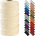 NOANTA Cream Yellow Macrame Cord 3mm x 220yards, Colored Macrame Rope Cotton Rope Macrame Yarn, Colorful Cotton Craft Cord for Wall Hanging, Plant Hangers, Crafts, Knitting