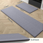 Mattitude Kitchen Mat 2PCS Kitchen Rugs Cushioned Anti-Fatigue Rug Waterproof Standing Desk Mat Kitchen Mats for Floor Kitchen Rug Set for Kitchen, Sink, Office 17.3"×30"+17.3"×59"-0.47inch Light Grey