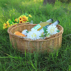 Wicker Picnic Baskets with Handles.Kingwillow. (Natural)