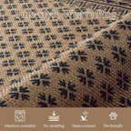 LIVEBOX Easy Jute Indoor Outdoor Rug 3x5 Front Porch, Black Washable Rugs for Entryway, Non Slip Tan Farmhouse Area Rug for Living Room, Carpet Door Mat for Entry Front Door, Patio, Kitchen, Bedroom