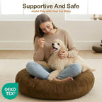 Codi Large Meditation Cushions – Round Floor Pillows for Adults with Removable Washable Cover, Soft and Supportive Floor Cushion for Yoga, Seating and Dog Bed, 32 inch - Coffee