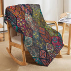 Hippie Bohemian Mandala Throw Blanket Indian Flower Floral Texture Print Blanket for Sofa Bed Couch Chair Or Dorm 70"x80"