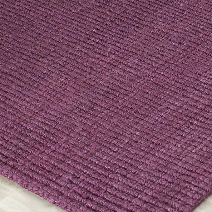 SAFAVIEH Natural Fiber Collection Runner Rug - 2'6" x 8', Purple, Handmade Jute, Farmhouse Style, Chunky Textured Thick Pile (NF447B)