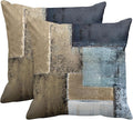 Emvency Set of 2 Brown and Navy Blue Throw Pillow Covers Modern Abstract Painting Decorative Sofa Pillow Cases Home Decor Standard Square 18x18 Inches Pillowcases