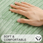 Simmore Decorative Spring Euro Sham Throw Pillow Covers 24x24 Set of 2, Soft Natural Plush Flannel Double-Sided Fluffy Couch Pillow Covers for Sofa Living Room, Sage Green