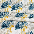 Floral Fleece Throw Blanket: Botanical Velvety Soft, Durable Accent for Bed or Couch Teal and Yellow Leaves, 50 x 70 inches