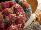 Round Cushion Sofa Cushion Soft Throw Pillow Meditation Pillow Living Room Window Balcony Decoration Pillow (21.6in, red)