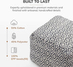 Anji Mountain Pouf Ottoman Foot Rest, Handmade Ottoman Pouf, Comfortable Foot Stool, Decorative Floor Seating for Living Room Decor, Bedroom & Home Décor Accent - Charcoal