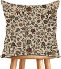 YOU FOUND ME William Morris Abstract Vintage Floral Velvet Design Throw Pillow Covers Home Decor, Retro Art Decor Pillowcase Cushion Cover for Bed Sofa Living Room, Square 18x18inch (Beige-Floral)
