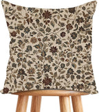 YOU FOUND ME William Morris Abstract Vintage Floral Velvet Design Throw Pillow Covers Home Decor, Retro Art Decor Pillowcase Cushion Cover for Bed Sofa Living Room, Square 18x18inch (Beige-Floral)