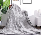 EMME Soft Sherpa Fleece Blanket Reversible Plush Fluffy Large Blanket, Light Weight Warm Decorative Boho Blanket Cover for Sofa, Couch, Bedroom,Travel(Plush Grey,108"x90")