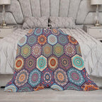 Boho Floral Throw Blanket Vintage Bohemian Flower Patterned Blanket for Sofa Bed Couch Chair Or Dorm 50"x60"
