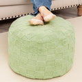 Round Pouf Ottoman 20 x 20 x 14 Inches Boho Poof Home Decor Floor Pouffe Ottoman Foot Rest for Couch Sofa Bean Bag Chairs Living Room Bedroom (Grass Green)