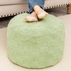 Round Pouf Ottoman 20 x 20 x 14 Inches Boho Poof Home Decor Floor Pouffe Ottoman Foot Rest for Couch Sofa Bean Bag Chairs Living Room Bedroom (Grass Green)