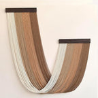Large Macrame Wall Hanging Dip Dyed Yarn Tapestry Ombre Yarn Gradient Color Macrame Wall Decor Macrame Tapestry Boho Decor for Bedroom Living Room Headboard Above Bed (Brown)