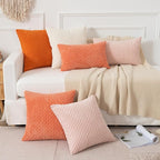 Kevin Textile Valentines Day 12x24 Inch Pillow Cover 1 Pack Boho Decorative Soft Striped Corduroy Lumbar Farmhouse Accent Rectangle Cushion Case for Living Room Couch Sofa Bed, Light Pink