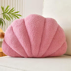 Seashell Throw Pillows, Shell Shaped Throw Pillows, Soft Home Decorative Pillow Plush Cushion for Bed Couch Living Sofa Room Decor Accent Throw Pillow (13x10 Inch, Dusty Pink)