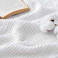 Bedsure 100% Cotton Muslin Throw Blanket Twin XL for Bed - 4-Layer Breathable and Lightweight Thin Soft Summer Gauze Muslin Blankets for Adults, White, 66x90 Inches