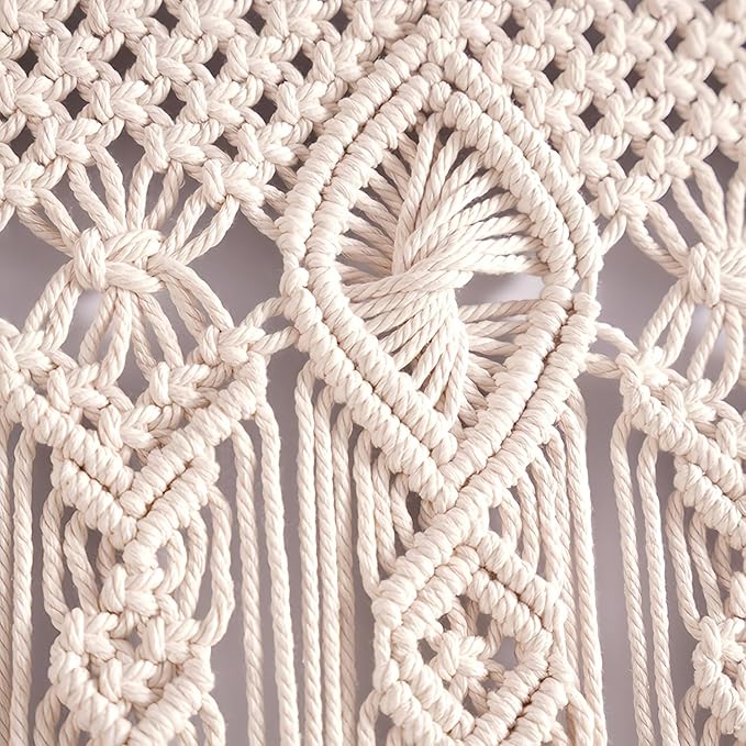 Macrame Curtain Wall Hanging Handmade Boho Curtains for Wedding Backdrop Arch Closet Room Divider Boho Wall Decor 40"X80"