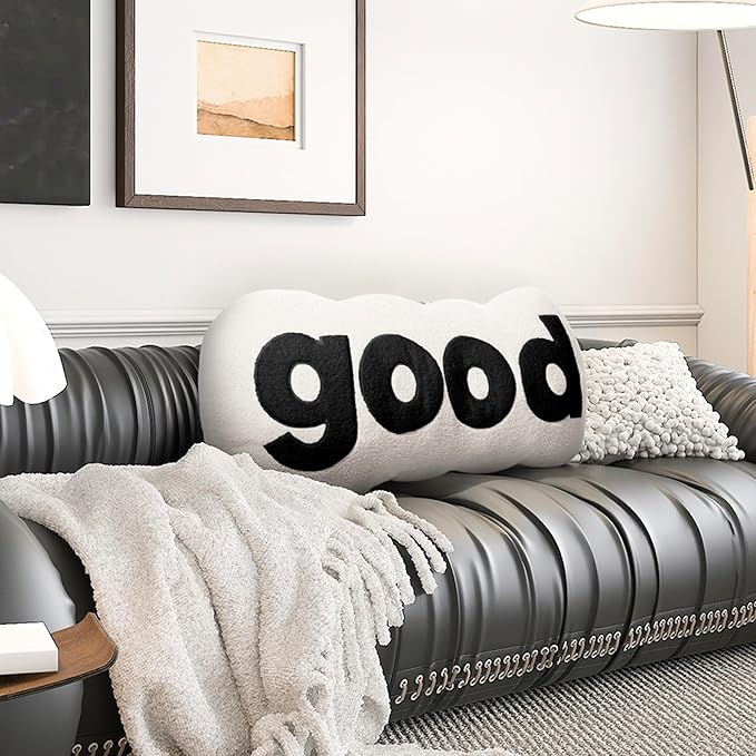Johnear Headboard Pillow White Plush Reading Back Support for Bed Sitting Up Adult Daybed Sofa College Dorm Bed Headboard Backrest Cushion Bolster Throw Body Pillow Twin