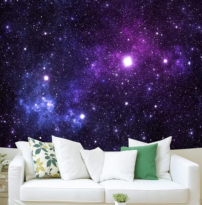 TUGCAY Galaxy Tapestry Space Night Starry Sky Stars Tapestry Universe Mysterious Nebula Ceiling Wall Hanging Decor for Bedroom Living Room (35'' x 47'')