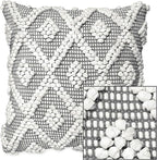 Lush Decor Adelyn Decorative Throw Pillow Cover, 20" W x 20" L, Gray - Square Pillow - Gray Diamond Pillow - Textured Pillows - Hygge Decor - Farmhouse Throw Pillows For Bed, Couch, Or Chair