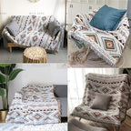 Lqprom Boho Throw Blankets Knit Bed Blankets with Tassel Aztec Western Throws Cover Farmhouse Decor for All Season Sofa Couch Chair Outdoor Camping Picnic Tent Beach Car Traveling 63"x87"