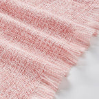 BOURINA Faux Cashmere Fringe Throw Blanket Decorative Lightweight Throw Soft Cozy for Bed or Sofa Outdoor Blanket, 50x70 Inches Pink