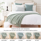 BATTILO HOME Sage Green Throw Blanket for Couch, Boho Bed Throws Blanket, Spring Decorative Light Blue Throw Blanket for Sofa Living Room, 52"x80"