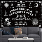 Atrippy Halloween Gothic Grunge Room Decor, Skull Tapestry for Bedroom,Goth Witchy Dark Aesthetic Home Decor,Small Skeleton Vintage Black and White Emo Wall Decor (24" X 36")