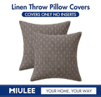 MIULEE Pack of 2 Decorative Burlap Linen Throw Pillow Covers Modern Farmhouse Vintage Pillowcase Rustic Woven Textured Cushion Cover for Sofa Couch Bed 22x22 Inch Dark Grey