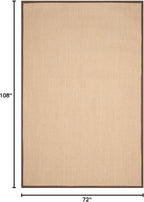 SAFAVIEH Area Rug 6x9 - Natural Fiber Collection - Maize & Brown, Sisal, Woven Design with Border (NF141C)