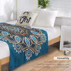Ornamental Mandala Throw Blanket Indian Hippie Bohemian Art Floral Texture Pattern Blanket for Sofa Bed Couch Chair Or Dorm 60"x80"