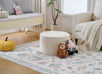 Large 22" Sturdy Ottoman Pouf for Living Room, Bedroom, Playroom, High Density Foam Filling Footrest, Side Table, Extra Seating Home College Dorm Décor Extra Firm (Beige)